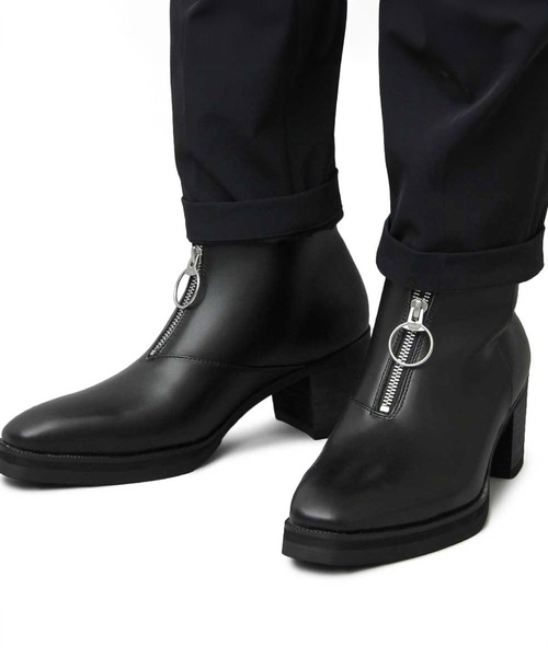 BACKYARD FAMILY（バックヤードファミリー）の「glabella Front Zip Heel Boots（ブーツ・メンズ・ブラック・25cm/26cm/27cm）」の6枚目の写真