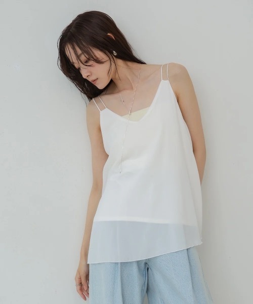 Bab（バブ）の「ダブルストラップタンク（タンクトップ・レディース・オフホワイト/ブラック/レッド・FREE）」の21枚目の写真