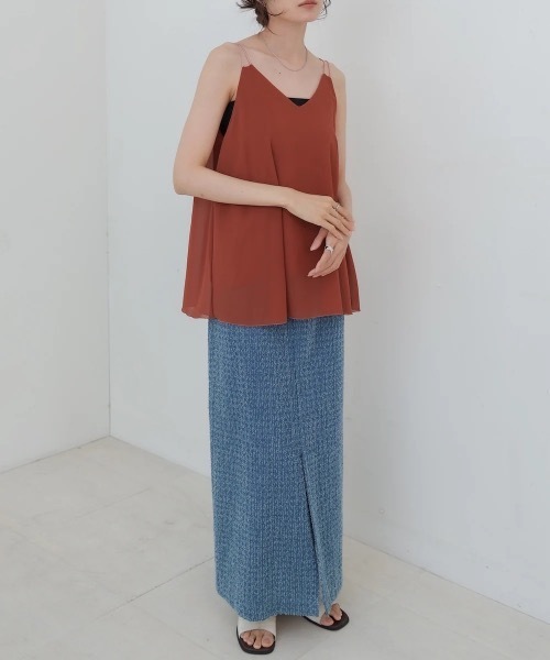 Bab（バブ）の「ダブルストラップタンク（タンクトップ・レディース・オフホワイト/ブラック/レッド・FREE）」の9枚目の写真