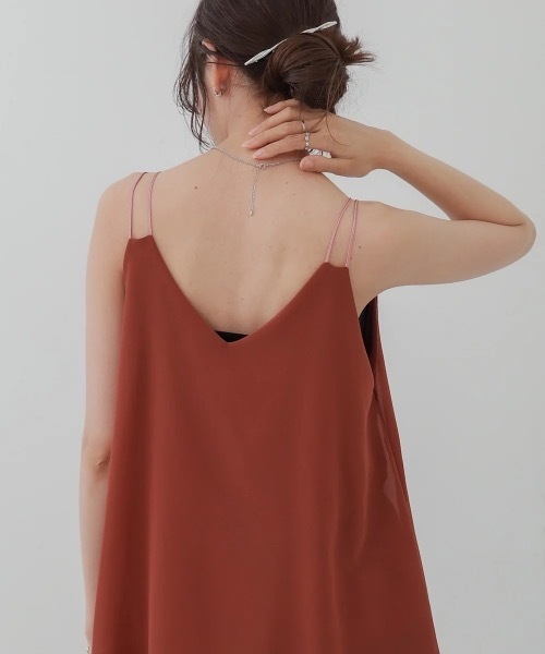 Bab（バブ）の「ダブルストラップタンク（タンクトップ・レディース・オフホワイト/ブラック/レッド・FREE）」の10枚目の写真