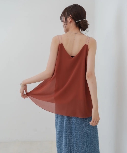 Bab（バブ）の「ダブルストラップタンク（タンクトップ・レディース・オフホワイト/ブラック/レッド・FREE）」の11枚目の写真