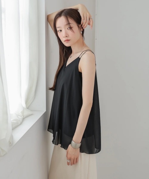 Bab（バブ）の「ダブルストラップタンク（タンクトップ・レディース・オフホワイト/ブラック/レッド・FREE）」の13枚目の写真