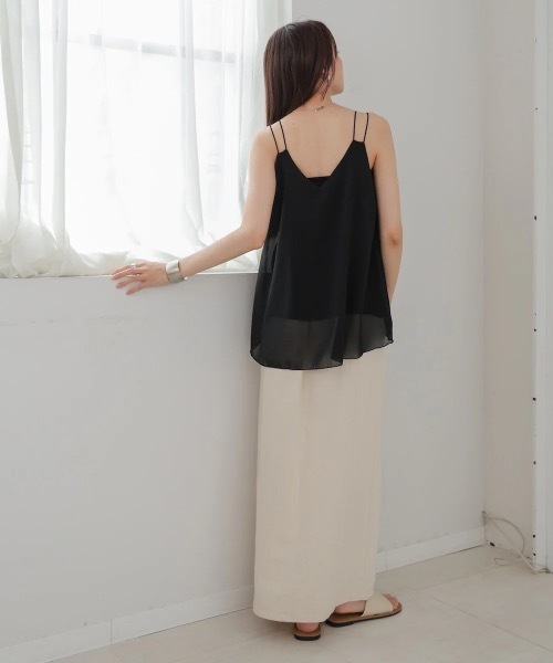 Bab（バブ）の「ダブルストラップタンク（タンクトップ・レディース・オフホワイト/ブラック/レッド・FREE）」の19枚目の写真