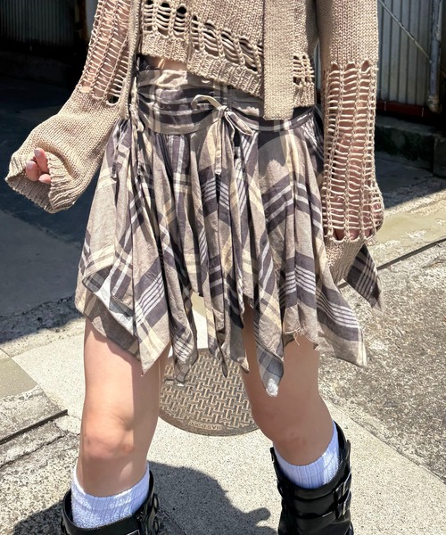 SPIRALGIRL(スパイラルガール)の「イレヘムミニスカート(スカート・レディース・チェック/ブラック・FREE)」の11枚目の写真