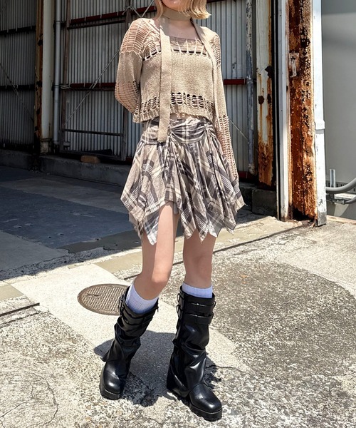 SPIRALGIRL(スパイラルガール)の「イレヘムミニスカート(スカート・レディース・チェック/ブラック・FREE)」の12枚目の写真