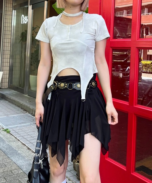 SPIRALGIRL(スパイラルガール)の「イレヘムミニスカート(スカート・レディース・チェック/ブラック・FREE)」の6枚目の写真
