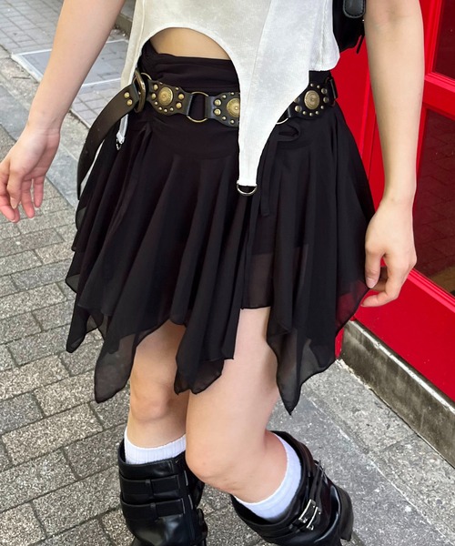 SPIRALGIRL(スパイラルガール)の「イレヘムミニスカート(スカート・レディース・チェック/ブラック・FREE)」の7枚目の写真