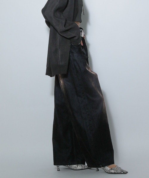 ワイドベルベットデニム（デニムパンツ）｜PAGEBOY（ページ