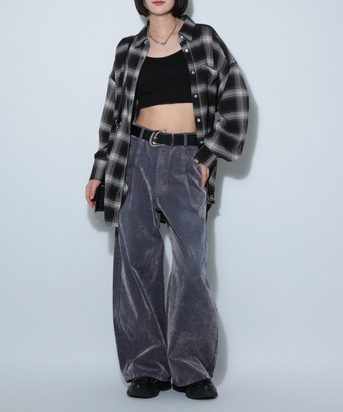 ワイドベルベットデニム（デニムパンツ）｜PAGEBOY（ページ
