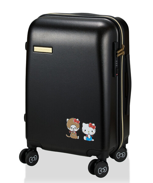 sanrio(サンリオ)の「【MONCHHICHI×HELLO KITTY/モンチッチ×ハローキティ】スーツケース Sサイズ ドリンクホルダー付き ジッパータイプ キャリーケース キャリーバッグ(スーツケース/キャリーバッグ・レディース・ブラック・FREE)」の3枚目の写真