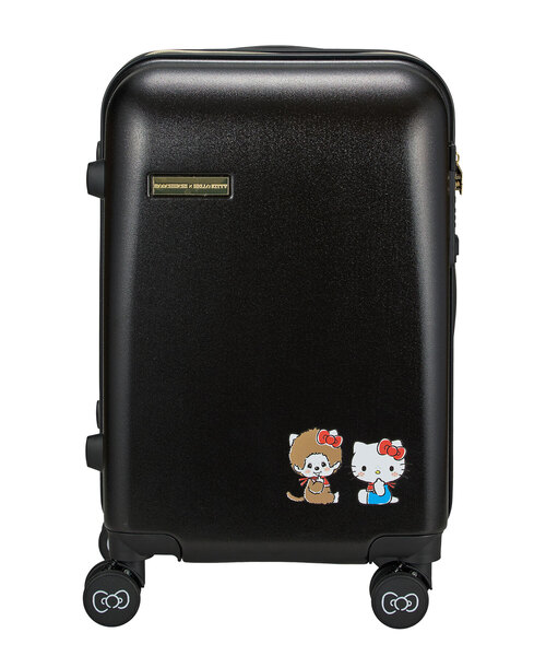sanrio(サンリオ)の「【MONCHHICHI×HELLO KITTY/モンチッチ×ハローキティ】スーツケース Sサイズ ドリンクホルダー付き ジッパータイプ キャリーケース キャリーバッグ(スーツケース/キャリーバッグ・レディース・ブラック・FREE)」の6枚目の写真