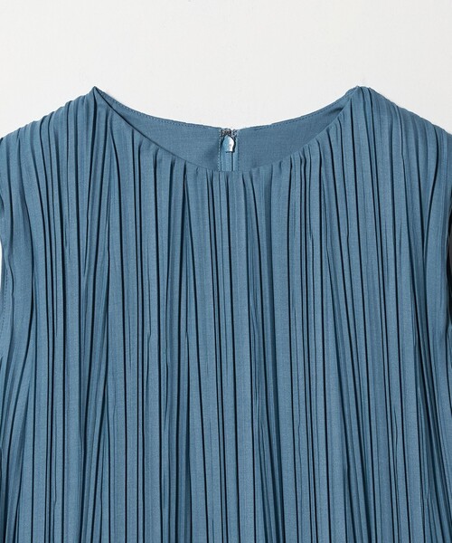green label relaxing（グリーンレーベルリラクシング）の「チンツボイル プリーツ ワンピース（ドレス・レディース・ロイヤルブルー/ダークグレー・FREE）」の13枚目の写真