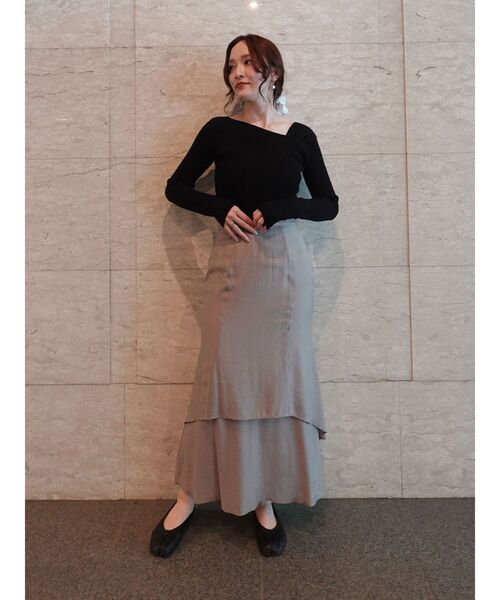 LAGUNAMOON（ラグナムーン）の「アシンメトリータックニットプルオーバー（ニット/セーター・レディース・アイボリー/ブラック/サーモンピンク・FREE）」の11枚目の写真