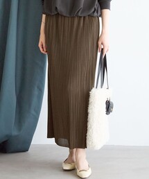 【SLOW/一部店舗限定】トリコットプリーツ Iライン スカート