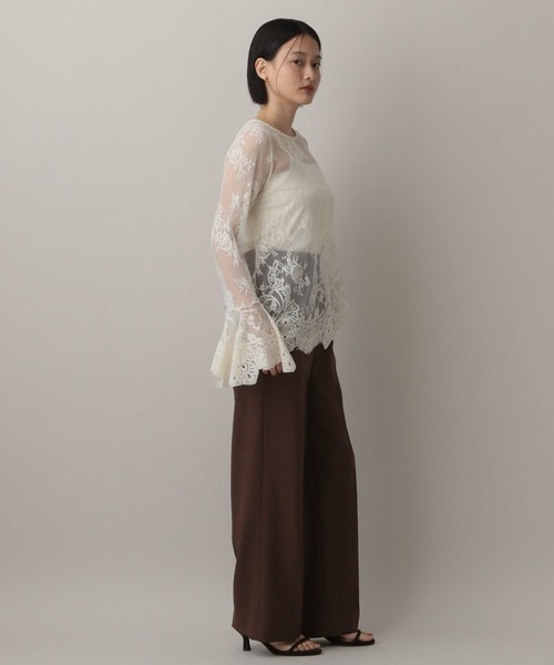 【大人気完売】Apart by シアー レース フレアスリーブ ブラウス 長袖 セール】フレアスリーブレース_長袖（シャツ/ブラウス）｜A part