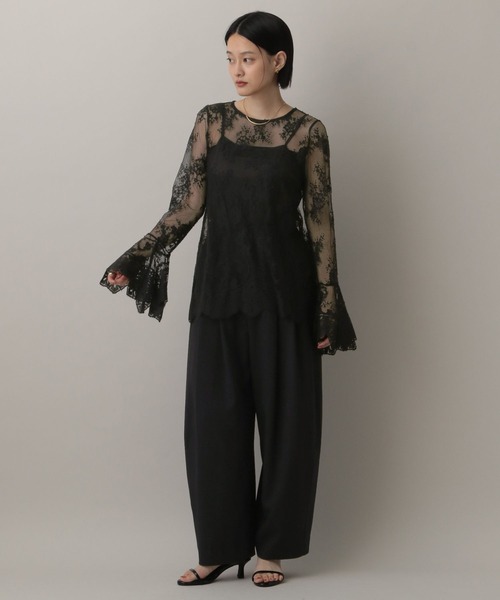 A part by（アパートバイ）の「フレアスリーブレース_長袖（シャツ/ブラウス・レディース・アイボリー/ブラック・FREE）」の8枚目の写真