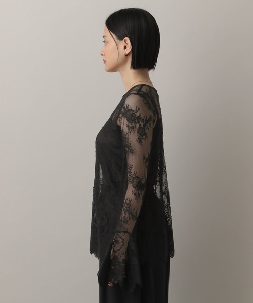 【大人気完売】Apart by シアー レース フレアスリーブ ブラウス 長袖 セール】フレアスリーブレース_長袖（シャツ/ブラウス）｜A part