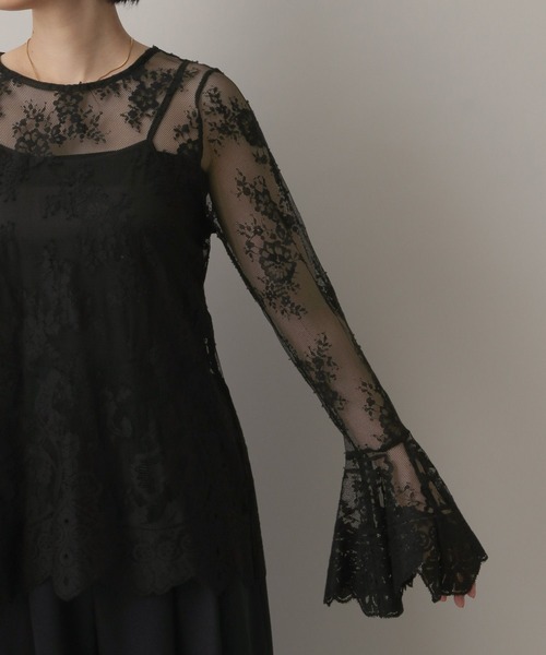 A part by（アパートバイ）の「フレアスリーブレース_長袖（シャツ/ブラウス・レディース・アイボリー/ブラック・FREE）」の21枚目の写真