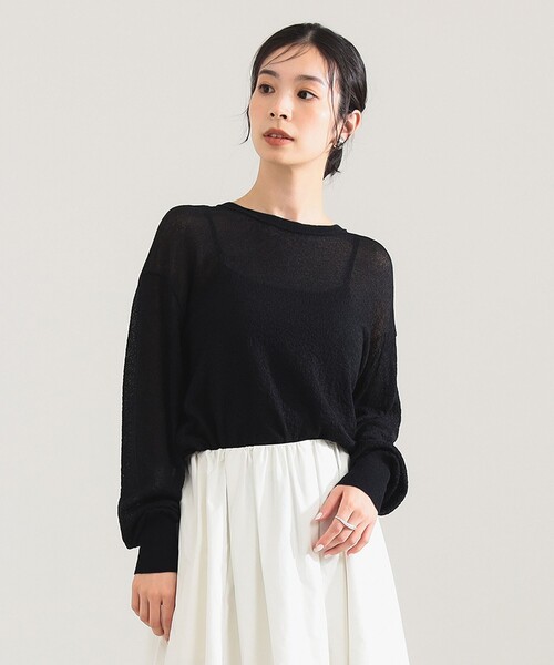 コットン ナイロン デニット プルオーバー［手洗い可］（ニット