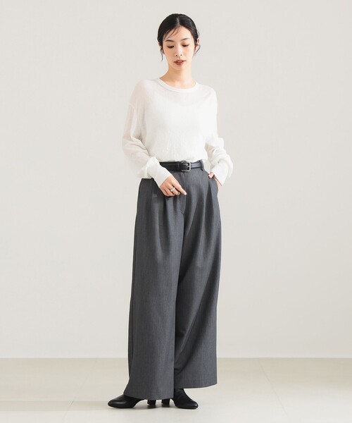 Demi-Luxe BEAMS（デミルクス ビームス）の「【1/9再値下げ】コットン ナイロン デニット プルオーバー［手洗い可］（ニット/セーター・レディース・ブラック/ブラウン/オフホワイト・ONE SIZE）」の4枚目の写真