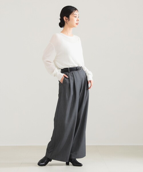 Demi-Luxe BEAMS（デミルクス ビームス）の「【1/9再値下げ】コットン ナイロン デニット プルオーバー［手洗い可］（ニット/セーター・レディース・ブラック/ブラウン/オフホワイト・ONE SIZE）」の5枚目の写真