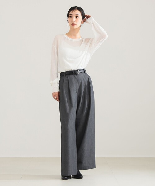 Demi-Luxe BEAMS（デミルクス ビームス）の「【1/9再値下げ】コットン ナイロン デニット プルオーバー［手洗い可］（ニット/セーター・レディース・ブラック/ブラウン/オフホワイト・ONE SIZE）」の6枚目の写真