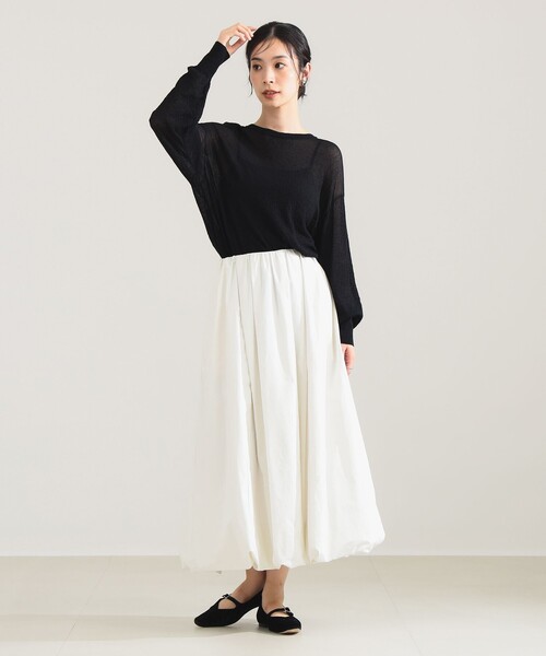 Demi-Luxe BEAMS（デミルクス ビームス）の「【1/9再値下げ】コットン ナイロン デニット プルオーバー［手洗い可］（ニット/セーター・レディース・ブラック/ブラウン/オフホワイト・ONE SIZE）」の10枚目の写真