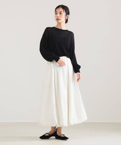 Demi-Luxe BEAMS（デミルクス ビームス）の「【1/9再値下げ】コットン ナイロン デニット プルオーバー［手洗い可］（ニット/セーター・レディース・ブラック/ブラウン/オフホワイト・ONE SIZE）」の11枚目の写真