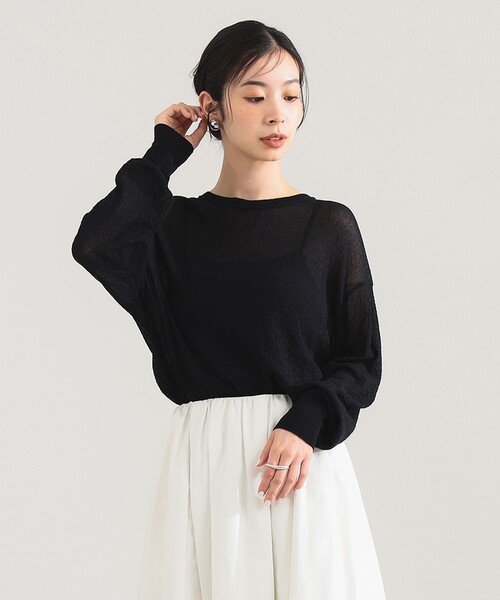 Demi-Luxe BEAMS（デミルクス ビームス）の「【1/9再値下げ】コットン ナイロン デニット プルオーバー［手洗い可］（ニット/セーター・レディース・ブラック/ブラウン/オフホワイト・ONE SIZE）」の12枚目の写真