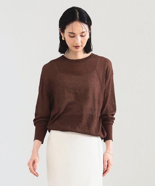 Demi-Luxe BEAMS（デミルクス ビームス）の「【1/9再値下げ】コットン ナイロン デニット プルオーバー［手洗い可］（ニット/セーター・レディース・ブラック/ブラウン/オフホワイト・ONE SIZE）」の17枚目の写真