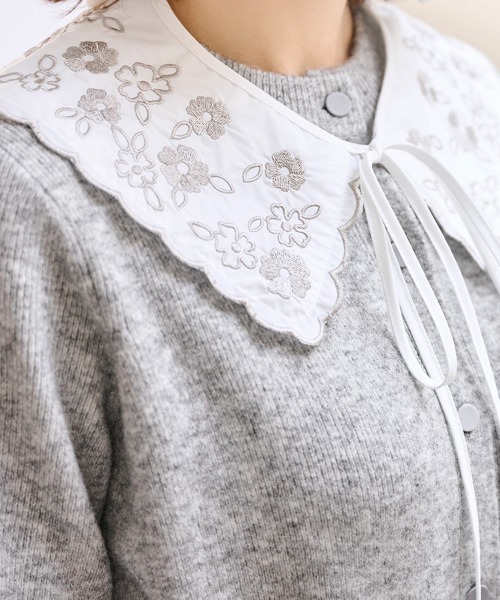刺繍カラーカーディガン（カーディガン/ボレロ）｜Chesty