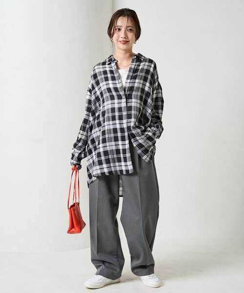 FREAK'S STORE(フリークスストア)の「限定展開 ビックシルエット チェック ボリューム シャツ(シャツ/ブラウス・レディース・ベージュ/ネイビー/レッド/ブラック・フリ-)」の11枚目の写真