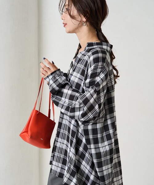 FREAK'S STORE(フリークスストア)の「限定展開 ビックシルエット チェック ボリューム シャツ(シャツ/ブラウス・レディース・ベージュ/ネイビー/レッド/ブラック・フリ-)」の17枚目の写真