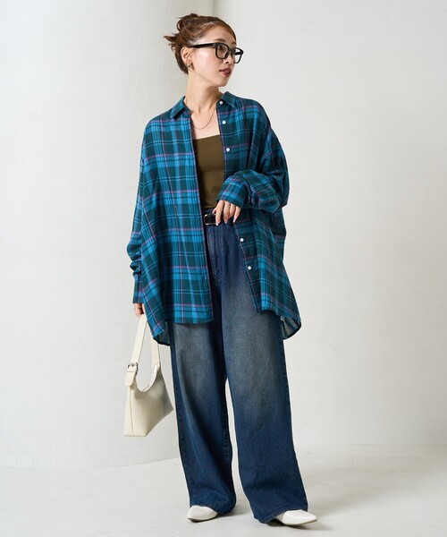 FREAK'S STORE(フリークスストア)の「限定展開 ビックシルエット チェック ボリューム シャツ(シャツ/ブラウス・レディース・ベージュ/ネイビー/レッド/ブラック・フリ-)」の20枚目の写真