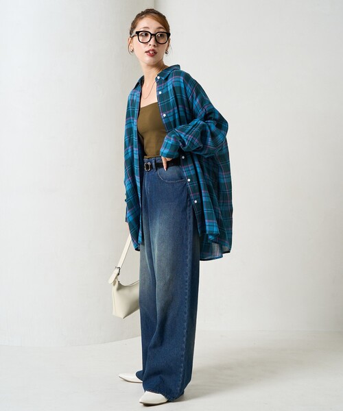 FREAK'S STORE(フリークスストア)の「限定展開 ビックシルエット チェック ボリューム シャツ(シャツ/ブラウス・レディース・ベージュ/ネイビー/レッド/ブラック・フリ-)」の21枚目の写真