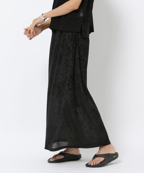 HEREIAM(ヘレイアム)の「【HEREIAM】夏トップス合わせで秋を先取り!メッシュベロアスカート(スカート・レディース・ブラック/カーキ・SMALL/MEDIUM)」の6枚目の写真