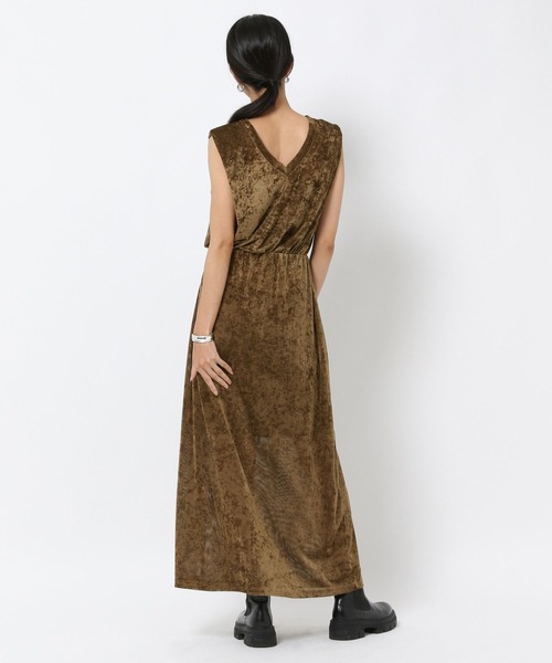 HEREIAM(ヘレイアム)の「【HEREIAM】夏トップス合わせで秋を先取り!メッシュベロアスカート(スカート・レディース・ブラック/カーキ・SMALL/MEDIUM)」の14枚目の写真