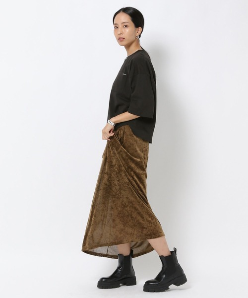 HEREIAM(ヘレイアム)の「【HEREIAM】夏トップス合わせで秋を先取り!メッシュベロアスカート(スカート・レディース・ブラック/カーキ・SMALL/MEDIUM)」の19枚目の写真