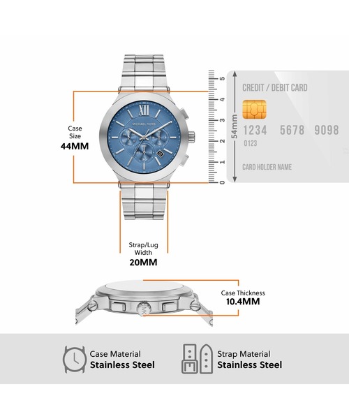 MICHAEL KORS（マイケルコース）の「マイケル・コース 腕時計 メンズ アナログ ステンレス MK9222（アナログ腕時計・メンズ・シルバー・FREE）」の5枚目の写真