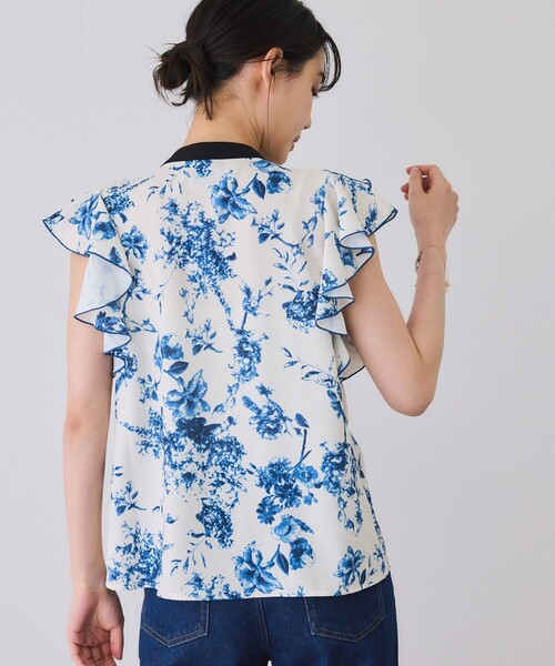 Jayro（ジャイロ）の「単色花ラッフルブラウス（シャツ/ブラウス・レディース・ネイビー/ブルー系その他4/オフホワイト・M）」の22枚目の写真