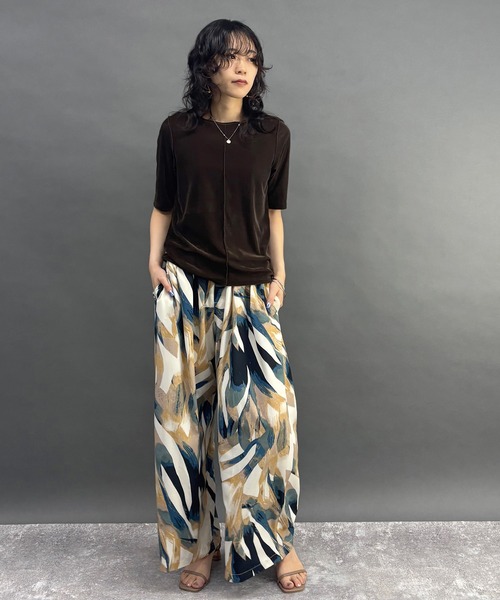 NICOLE white（ニコルホワイト）の「シアーベロアTシャツ（Tシャツ/カットソー・レディース・ブラウン/ブルー/ブラック・FREE）」の22枚目の写真