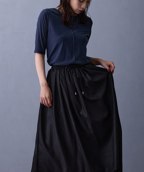 NICOLE white（ニコルホワイト）の「シアーベロアTシャツ（Tシャツ/カットソー・レディース・ブラウン/ブルー/ブラック・FREE）」の10枚目の写真