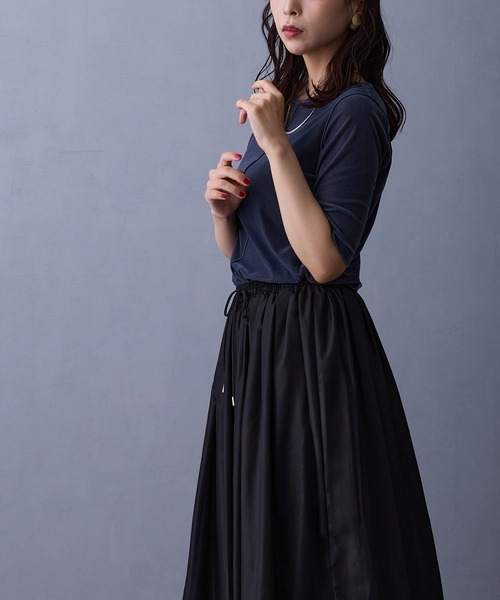 NICOLE white（ニコルホワイト）の「シアーベロアTシャツ（Tシャツ/カットソー・レディース・ブラウン/ブルー/ブラック・FREE）」の13枚目の写真