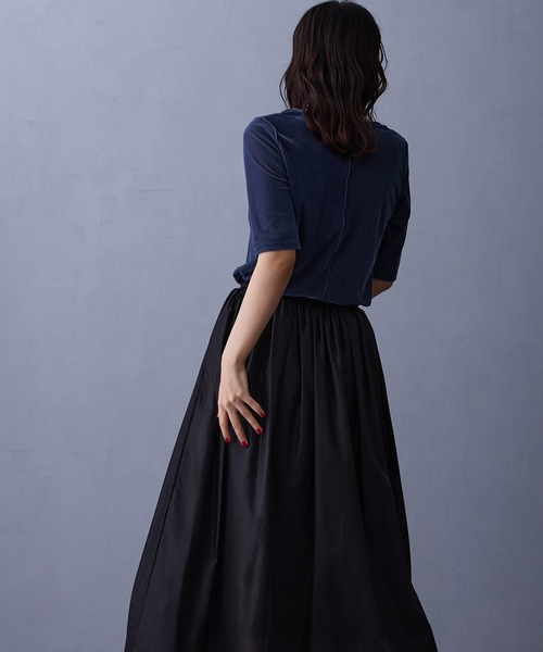 NICOLE white（ニコルホワイト）の「シアーベロアTシャツ（Tシャツ/カットソー・レディース・ブラウン/ブルー/ブラック・FREE）」の14枚目の写真