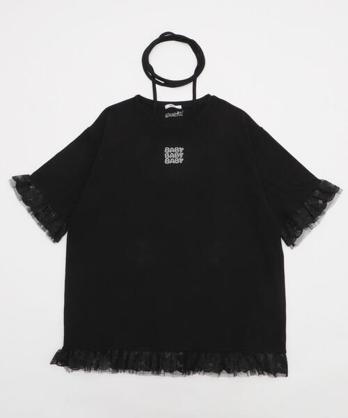 Whinny（ホワイニー）の「Whinny/ロマンチストキュートT（Tシャツ/カットソー・レディース・ブラック/サックスブルー/ホワイト・FREE）」の4枚目の写真