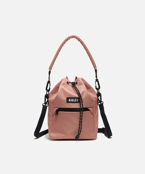 AIGLE（エーグル）の「撥水 アーバン 巾着バッグ / ミニショルダーバッグ（ショルダーバッグ・レディース・ピンク/ブラック/グレー・FREE）」の3枚目の写真