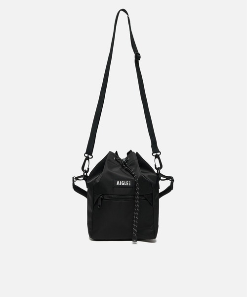 AIGLE（エーグル）の「撥水 アーバン 巾着バッグ / ミニショルダーバッグ（ショルダーバッグ・レディース・ピンク/ブラック/グレー・FREE）」の6枚目の写真