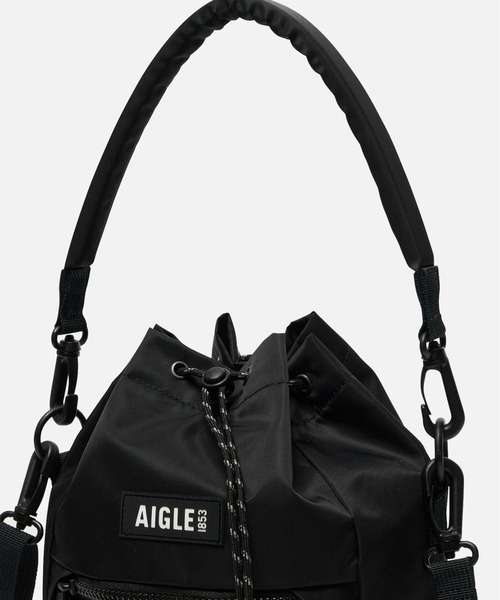 AIGLE（エーグル）の「撥水 アーバン 巾着バッグ / ミニショルダーバッグ（ショルダーバッグ・レディース・ピンク/ブラック/グレー・FREE）」の7枚目の写真