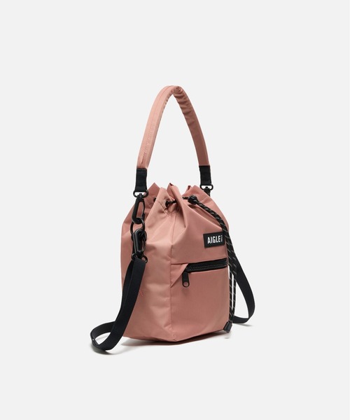 AIGLE（エーグル）の「撥水 アーバン 巾着バッグ / ミニショルダーバッグ（ショルダーバッグ・レディース・ピンク/ブラック/グレー・FREE）」の11枚目の写真