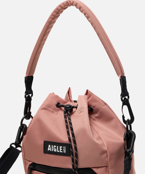 AIGLE（エーグル）の「撥水 アーバン 巾着バッグ / ミニショルダーバッグ（ショルダーバッグ・レディース・ピンク/ブラック/グレー・FREE）」の14枚目の写真